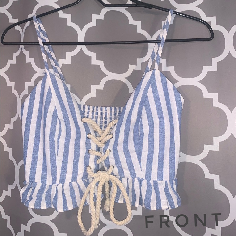 Front tie crop top